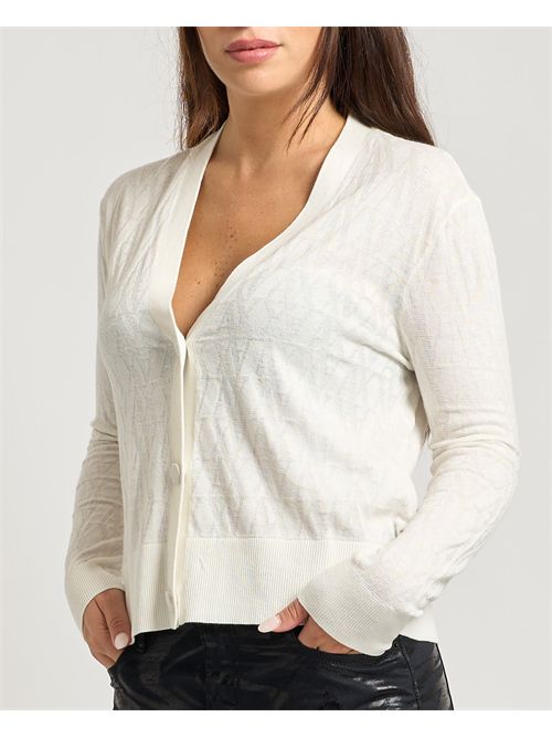 Cardigan donna AX con logo lettering ARMANI EXCHANGE | XW001315-AF16619F0060